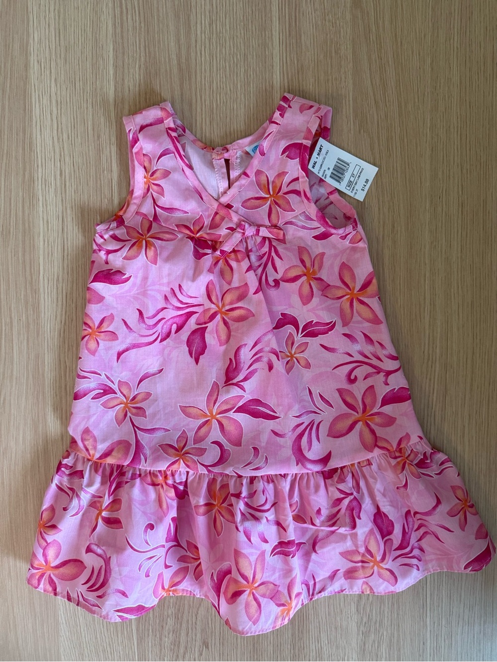 Kala Girls Pink Floral Summer Dress Size 3T